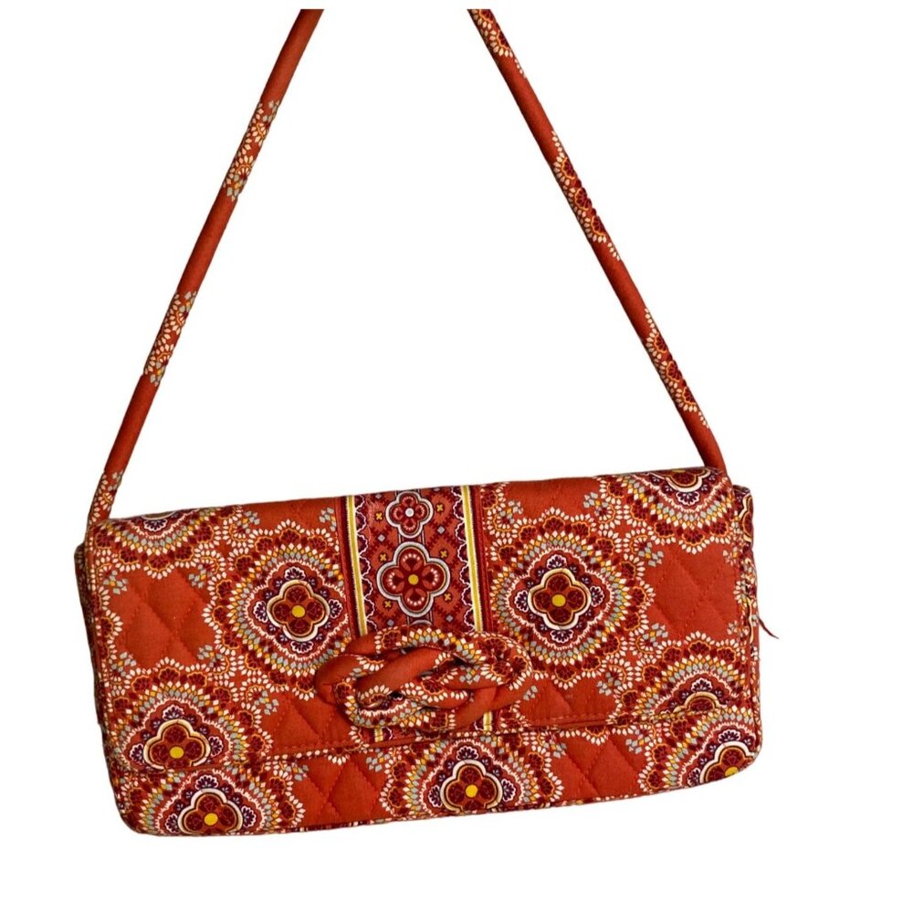 Vera Bradley retired orange paprika quilted handbag shoulder bag rectangle med